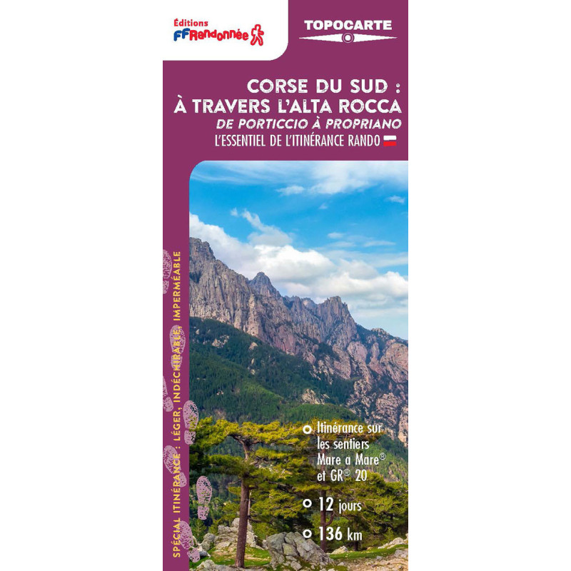Carte randonnée GR20 LA CORSE DU SUD A TRAVERS L'ALTA ROCCA T201 Carte randonnée GR20 LA CORSE DU SUD A TRAVERS L'ALTA ROCCA T201