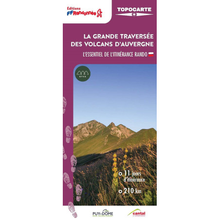 Carte randonnée GR4/GR400/GR30 LA TRAVERSEE DES VOLCANS D'AUVERGNE - TOPOCARTE T631