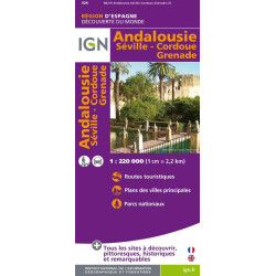 Carte randonnée ANDALOUSIE SEVILLE CORDOU GRENADE
