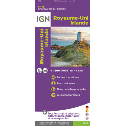 Carte randonnée ROYAUME UNI IRLANDE