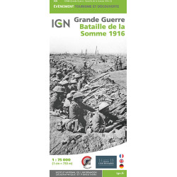 Carte randonnée BATAILLE DE LA SOMME 1916