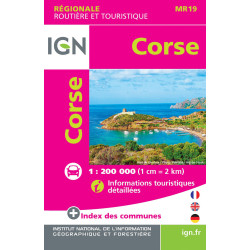 Carte randonnée MR19 MINI REGIONALE CORSE