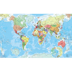 Carte MONDE POLITIQUE PLASTIFIE IGN GF 138 CM X 85,5 CM