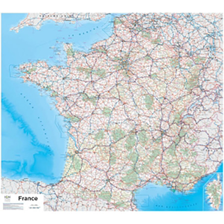 Carte POSTER FRANCE PLASTIFIE 100 CM X 110 CM