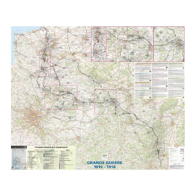 Carte POSTER GRANDE GUERRE 1914-1918 PLASTIFIE 121 CM X 100 CM Carte POSTER GRANDE GUERRE 1914-1918 PLASTIFIE 121 CM X 100 CM