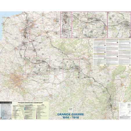 Carte POSTER GRANDE GUERRE 1914-1918 PLASTIFIE 121 CM X 100 CM