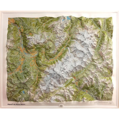 Carte relief 60054 MASSIF DU MONT BLANC 94CM X 114 CM