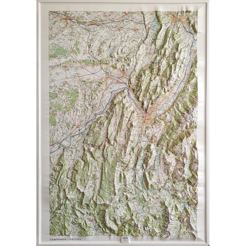 Carte relief 60171 CHARTREUSE-VERCORS 113 CM X 80 CM Carte relief 60171 CHARTREUSE-VERCORS 113 CM X 80 CM