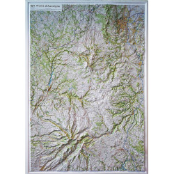 Carte relief 60176 MONTS D'AUVERGNE 113CM X 80CM