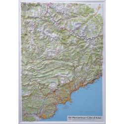 Carte relief 60178 MERCANTOUR - COTE D'AZUR 80 CM X 110 CM