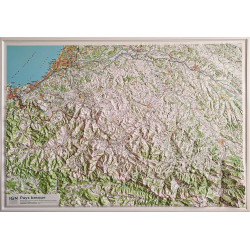 Carte relief 60180 PAYS-BASQUE 113 CM X 80 CM