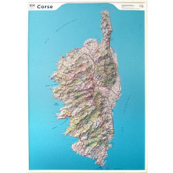 Carte relief 60201 CORSE 113CM X 80CM