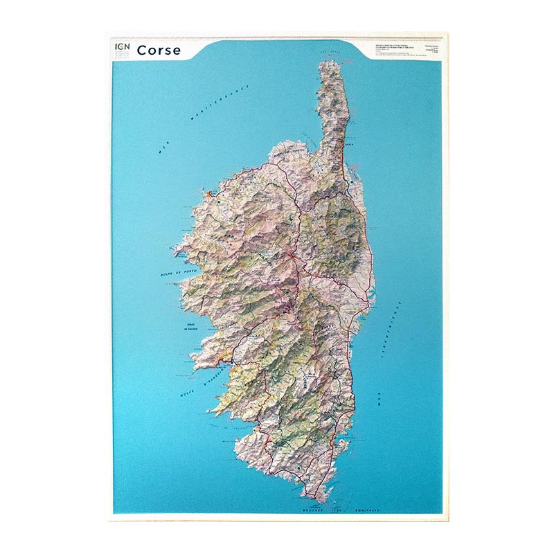 Carte relief 60201 CORSE 113CM X 80CM Carte relief 60201 CORSE 113CM X 80CM