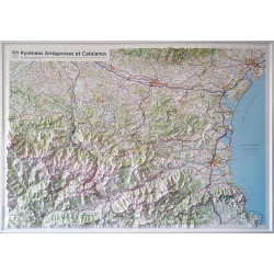 Carte relief 60203 PYRENEES ARIEGEOISES ET CATALANES 80CM X 113CM