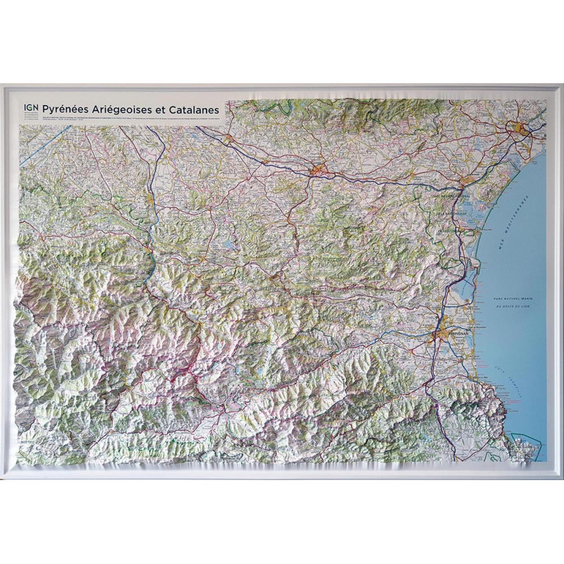Carte relief 60203 PYRENEES ARIEGEOISES ET CATALANES 80CM X 113CM Carte relief 60203 PYRENEES ARIEGEOISES ET CATALANES 80CM X 113CM