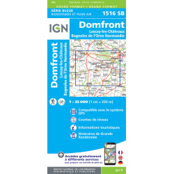 Carte randonnée 1516SB DOMFRONT LASSAY-LES-CHATEAUX BAGNOLES-DE-L'ORNE