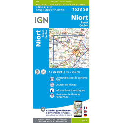 Carte randonnée 1528SB NIORT BENET COULON