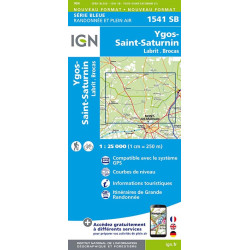 Carte randonnée 1541SB LABRIT BROCAS YGOS-ST-SATURNIN