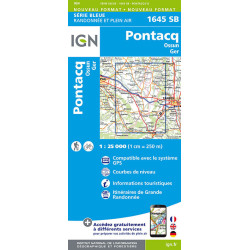 Carte randonnée 1645SB PONTACQ OSSUN GER