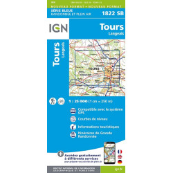 Carte randonnée 1822SB TOURS LANGEAIS