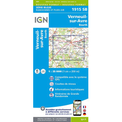Carte randonnée 1915SB VERNEUIL-SUR-AVRE BOURTH