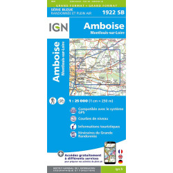 Carte randonnée 1922SB AMBOISE MONTLOUIS-SUR-LOIRE
