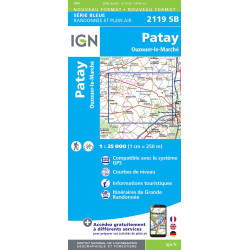 Carte randonnée 2119SB PATAY-OUZOUER-LE-MARCHE