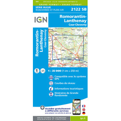 Carte randonnée 2122SB ROMORANTIN - LANTHENAY COUR CHEVERNY