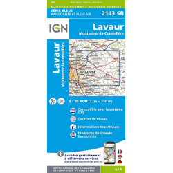 Carte randonnée 2143SB LAVAUR MONTASTRUC-LA- CONSEILLERE