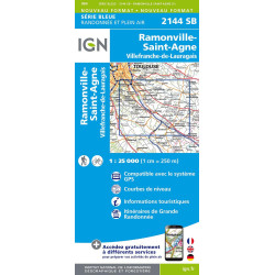 Carte randonnée 2144SB RAMONVILLE-ST-AGNE VILLEFRANCHE-DE-LAURAGAIS