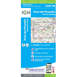 Carte randonnée 2209SB POIX-DE-PICARDIE HORNOY-LE-BOURG