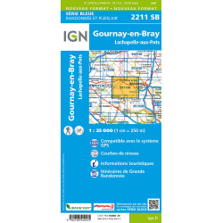 Carte randonnée 2211SB GOURNAY-EN-BRAY LACHAPELLE-AUX-POTS