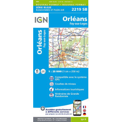 Carte randonnée 2219SB ORLEANS JARGEAU