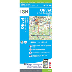 Carte randonnée 2220SB OLIVET-LA FERTE-ST-AUBIN JARGEAU