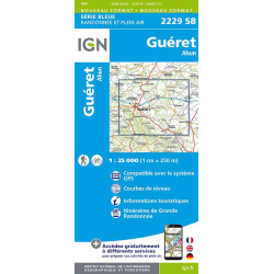 Carte randonnée 2229SB GUERET AHUN
