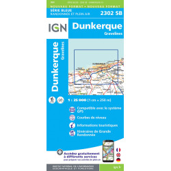 Carte randonnée 2302SB DUNKERQUE GRAVELINES