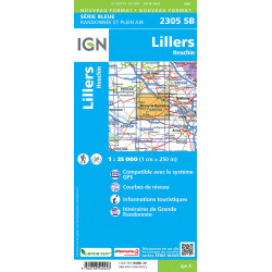 Carte randonnée 2305SB LILLERS HEUCHIN