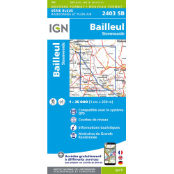 Carte randonnée 2403SB BAILLEUL STEENVOORDE