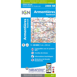 Carte randonnée 2404SB ARMENTIERES HAZEBROUCK