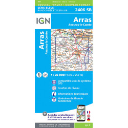 Carte randonnée 2406SB ARRAS AVESNES-LE-COMTE