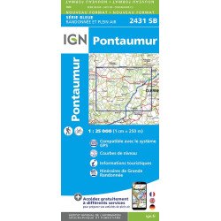 Carte randonnée 2431SB PONTAUMUR