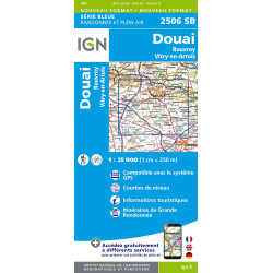Carte randonnée 2506SB DOUAI ROUVROY VITRY-EN-ARTOIS