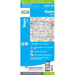 Carte randonnée 2509SB HAM NESLE