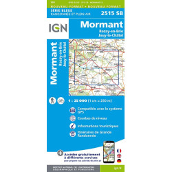 Carte randonnée 2515SB MORMANT ROZAY EN BRIE JOUY LE CHATEL