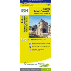 Carte randonnée 104 - REIMS SAINT-QUENTIN COLLINES DE LA THIERACHE