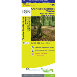 Carte randonnée 105 - CHARLEVILLE-MEZIERES VERDUN FORET DES ARDENNES