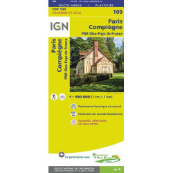 Carte randonnée 109 - PARIS COMPIEGNE PNR OISE PAYS DE FRANCE