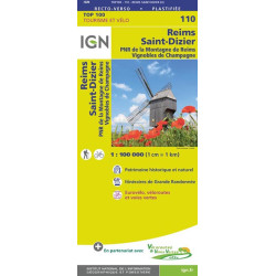 Carte randonnée 110 - REIMS SAINT-DIZIER PNR DE LA MONTAGNE DE REIMS