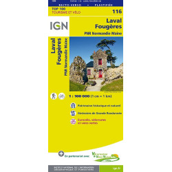 Carte randonnée 116 - LAVAL FOUGERES PNR NORMANDIE MAINE
