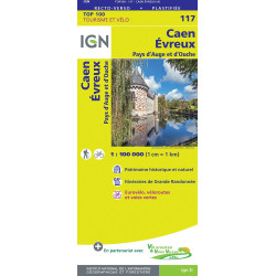 Carte randonnée 117 - CAEN EVREUX PAYS D AUGE ET D OUCHE